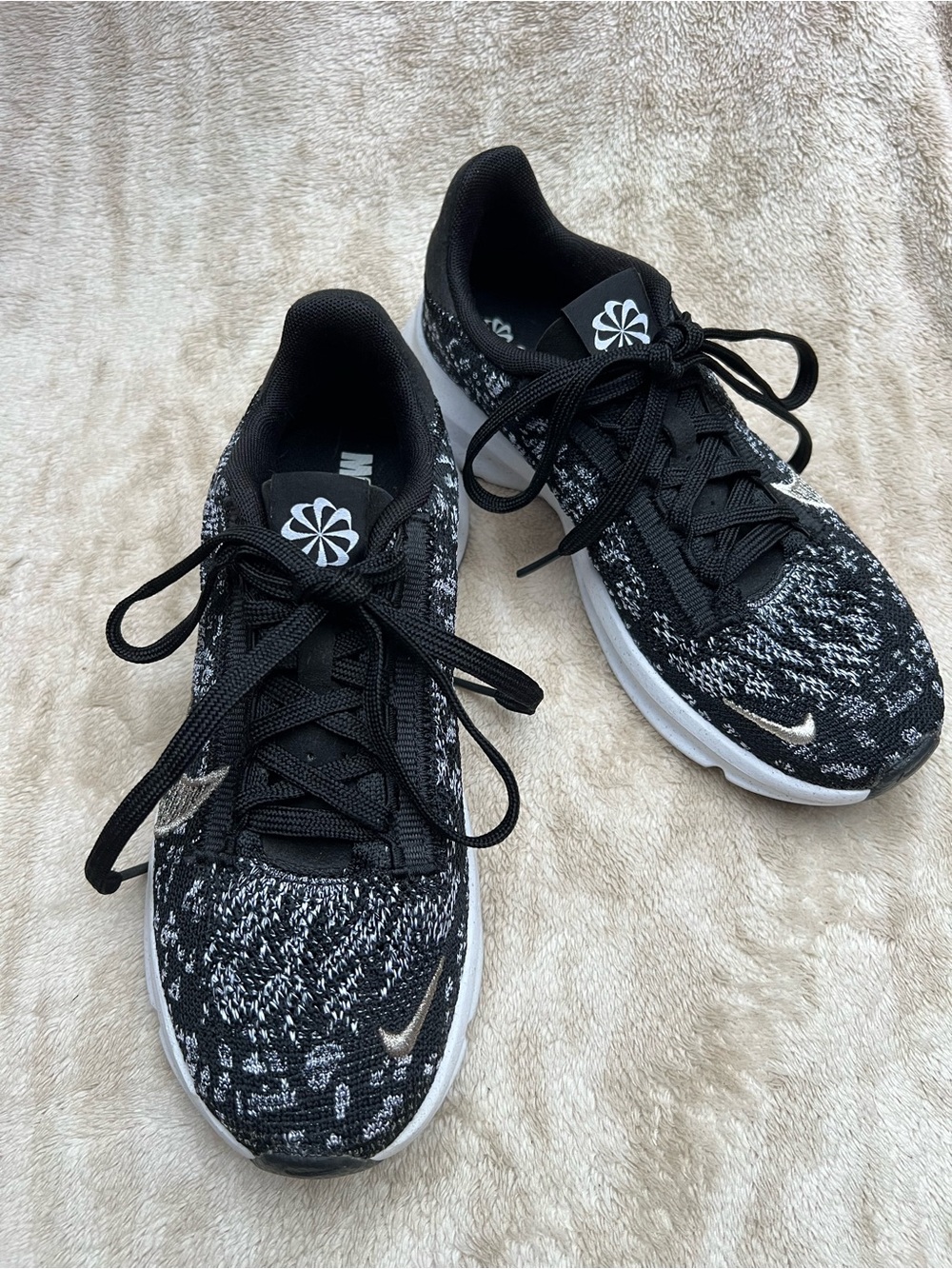 Nike SuperRep Go 3 Flyknit Next Nature Black/White Low Top Lace-Up size 7 NTOW